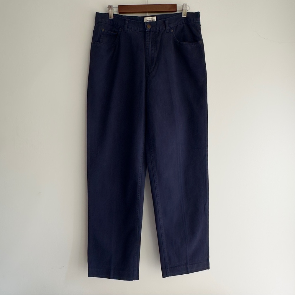 Vintage 90’s Missoni Sport True Navy Blue 100% Cotton Lightweight Jeans